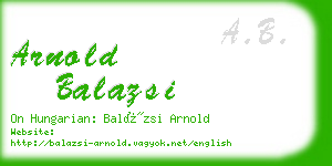 arnold balazsi business card